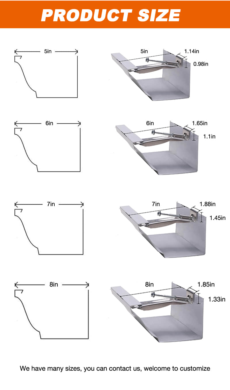 5" 6" 7" 8" K style Gutter hanger