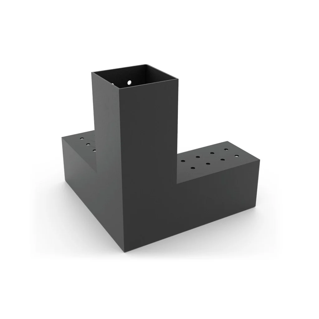 4x4 Three-Way Pergola Bracket | Durable Carbon Steel Connector for Outdoor Structures