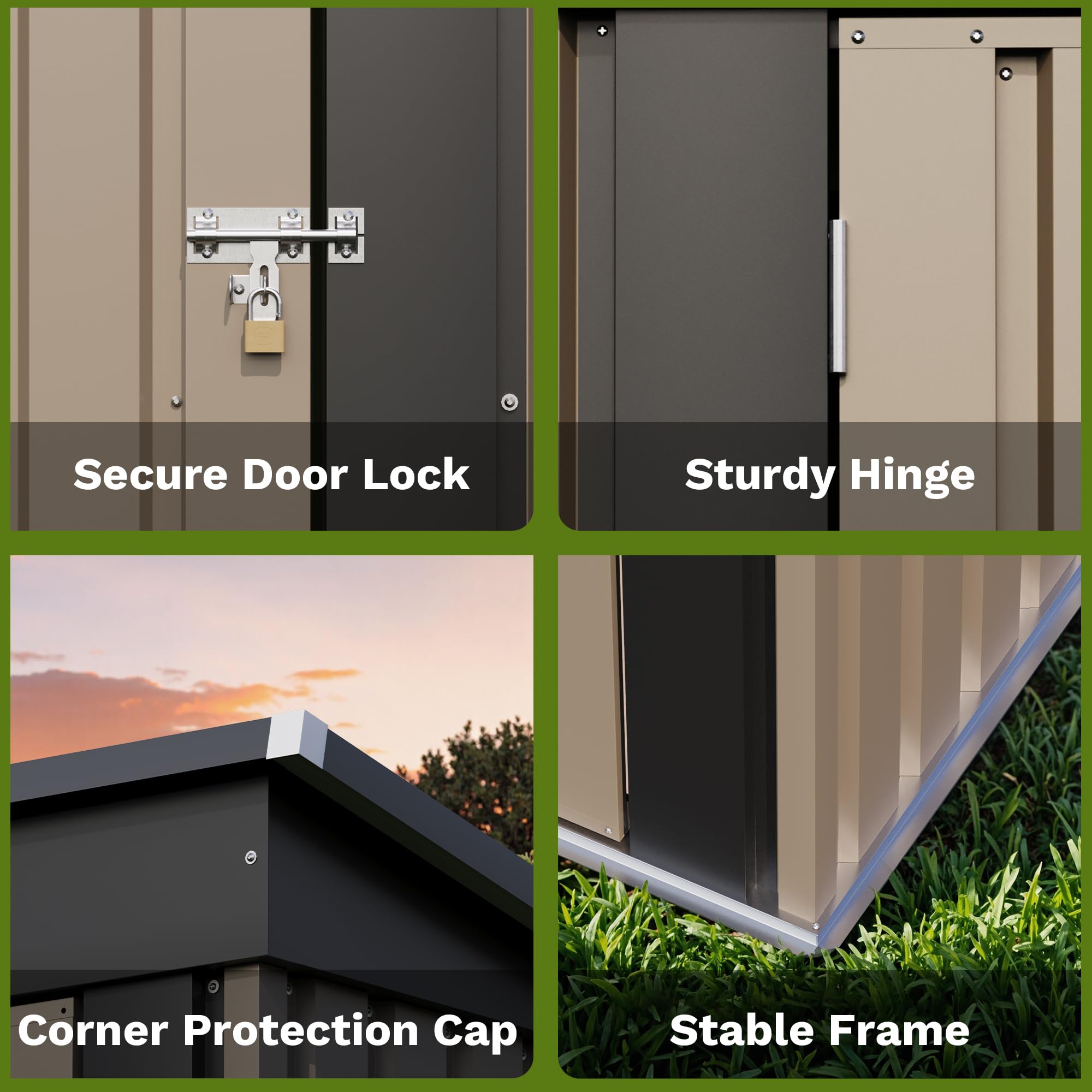 Outdoor Garden Storage Shed Waterproof Metal Tool House for Backyard Outdoor Garden Storage Shed Waterproof Metal Tool House for Backyard