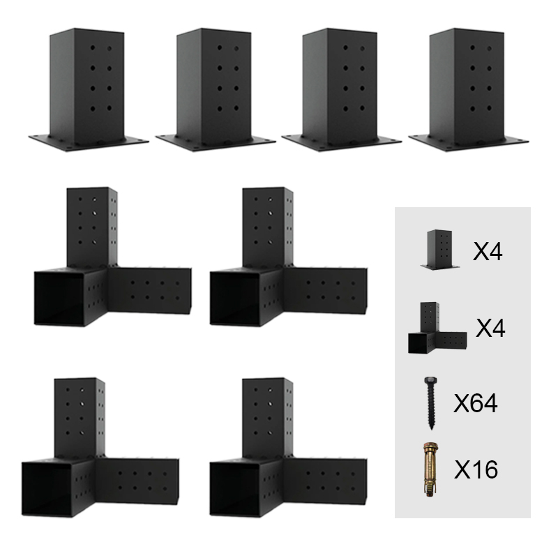 Pergola Bracket Kit – 4x4 Heavy Duty Steel Brackets for Wood Posts